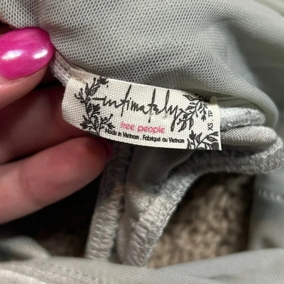 Free People Night Owl Thong Bodysuit Oxide Green - Picture 3 of 4